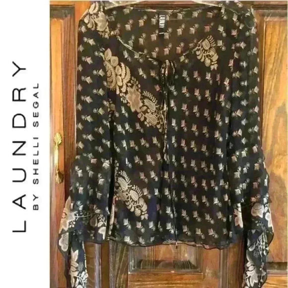 VTG -90S LAUNDRY BY SHELLI SEGAL BLOUSE - Picture 1 of 11